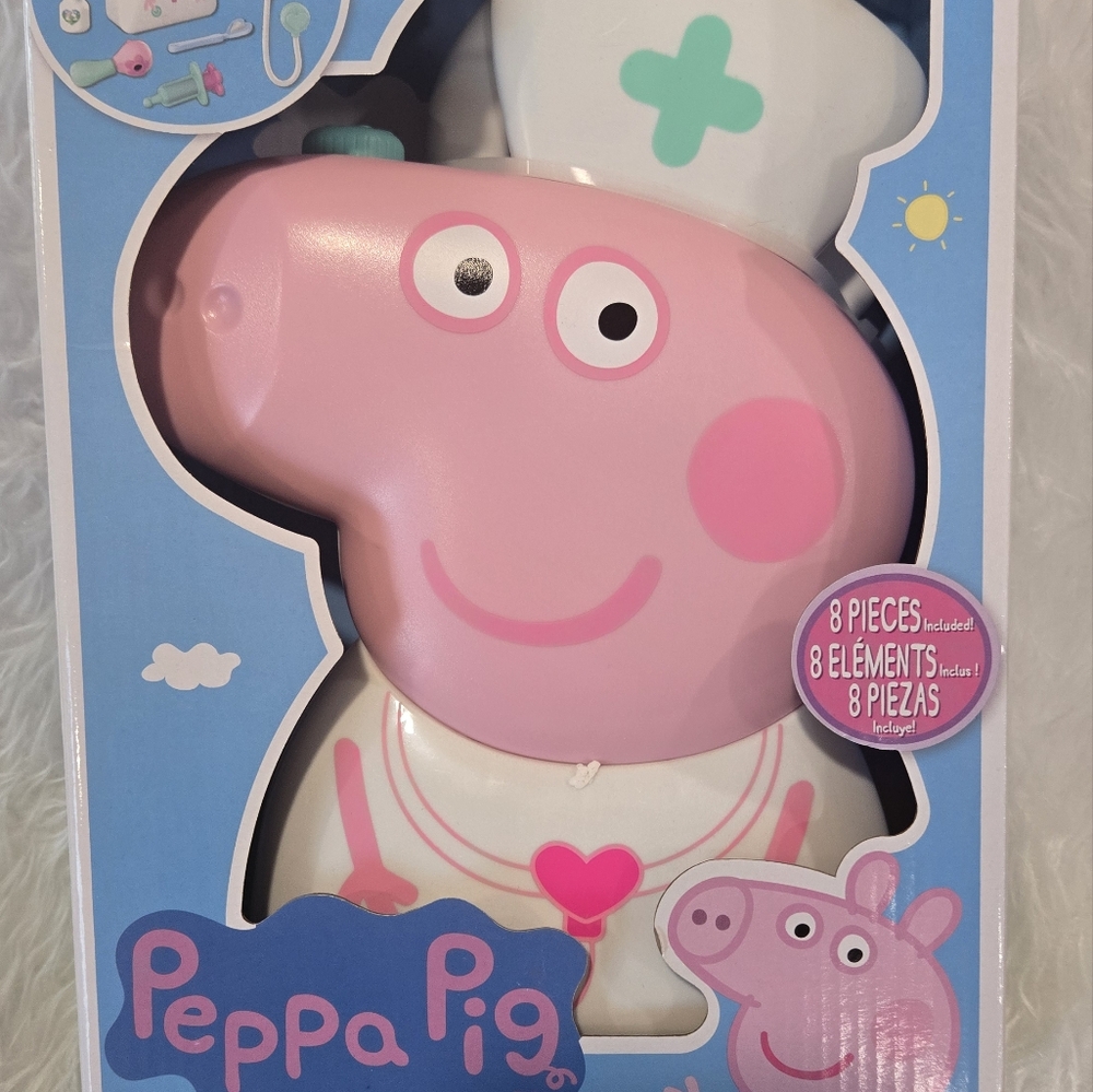 Peppa Pig Pink and White Plush Doll Set